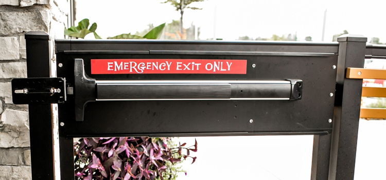 emergency push bar installation in Ramona