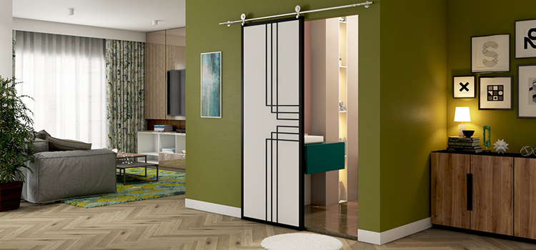 sliding bathroom door installation in Ramona